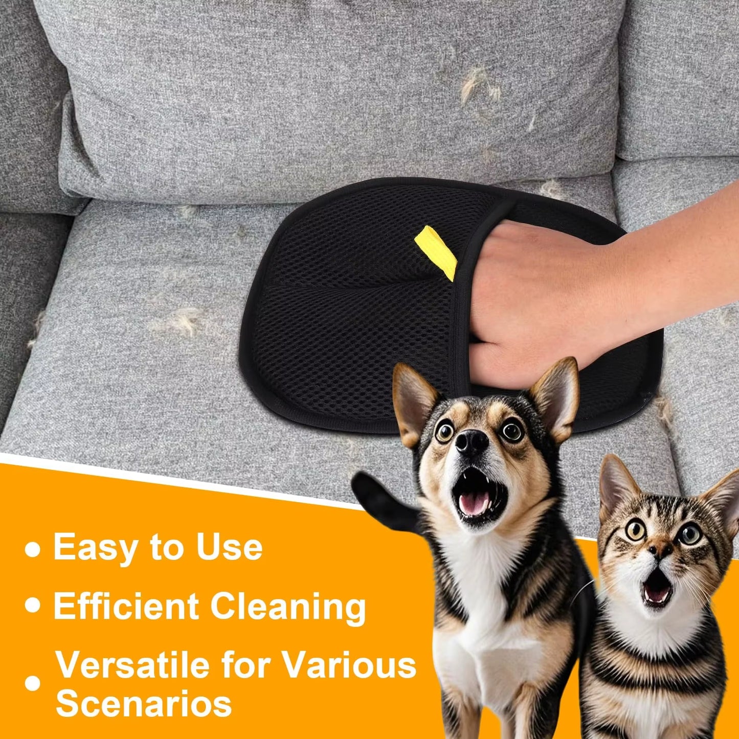 Effortless Dual-Action Deshedding & Bathing Gloves