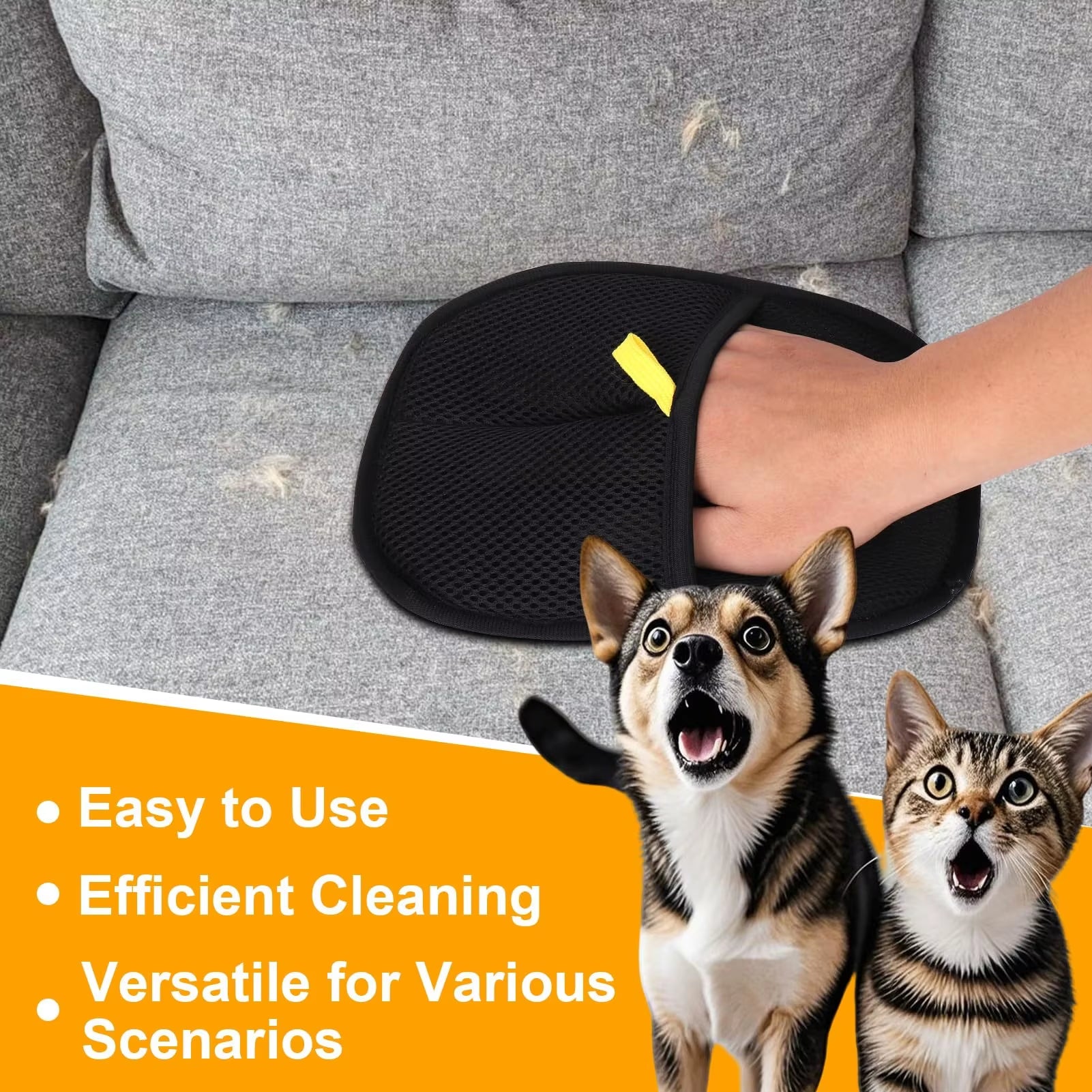 Effortless Dual-Action Deshedding & Bathing Gloves